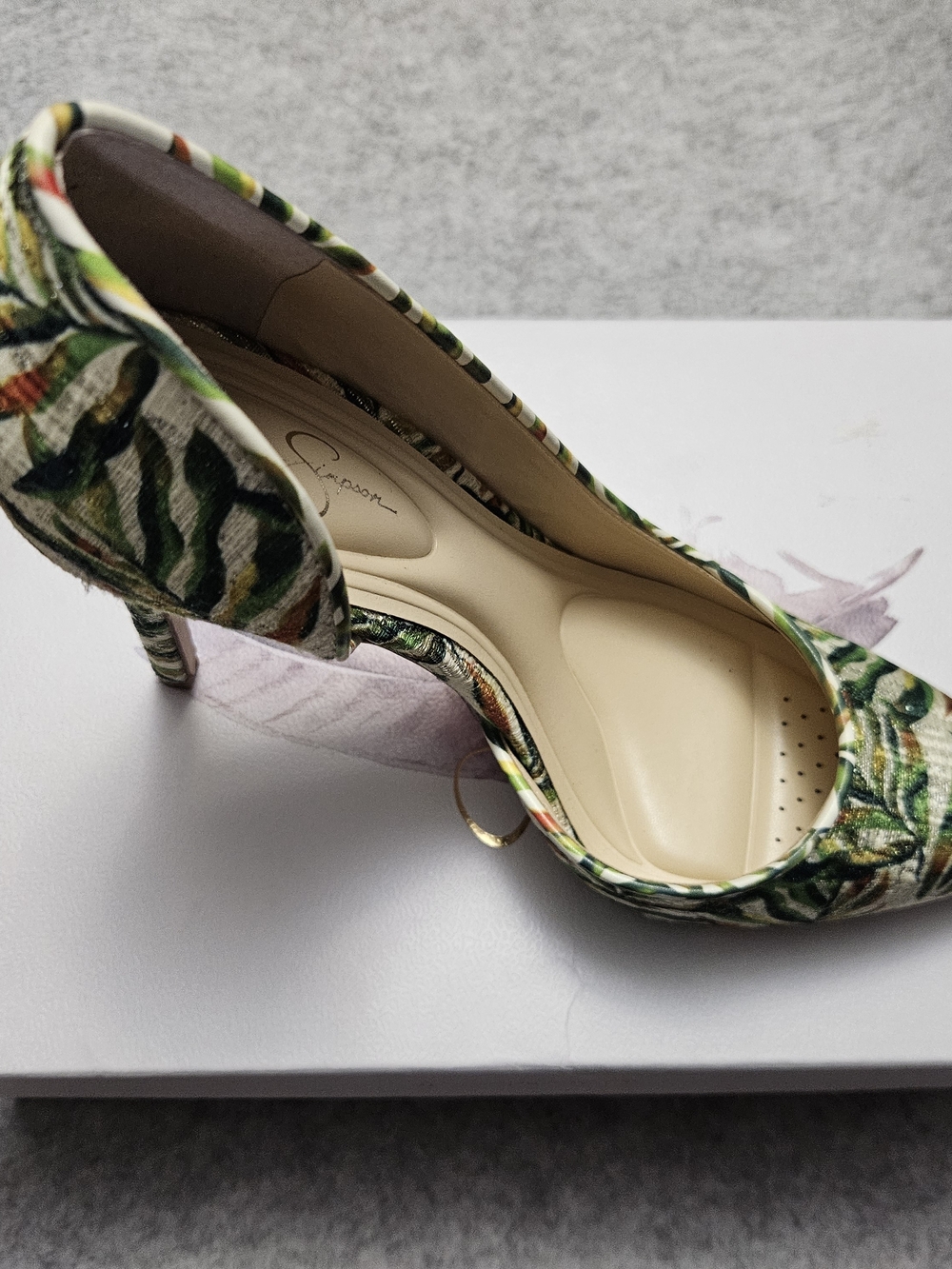 Jessica Simpson Floral Green Patterned Pointed-Toe Women’s Pump